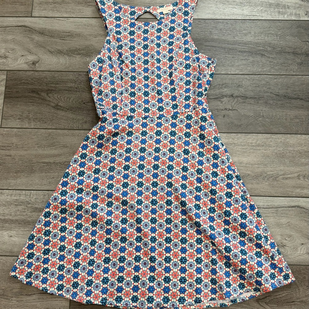 Anthropologie Tulle Floral Patterned Sleeveless Dress